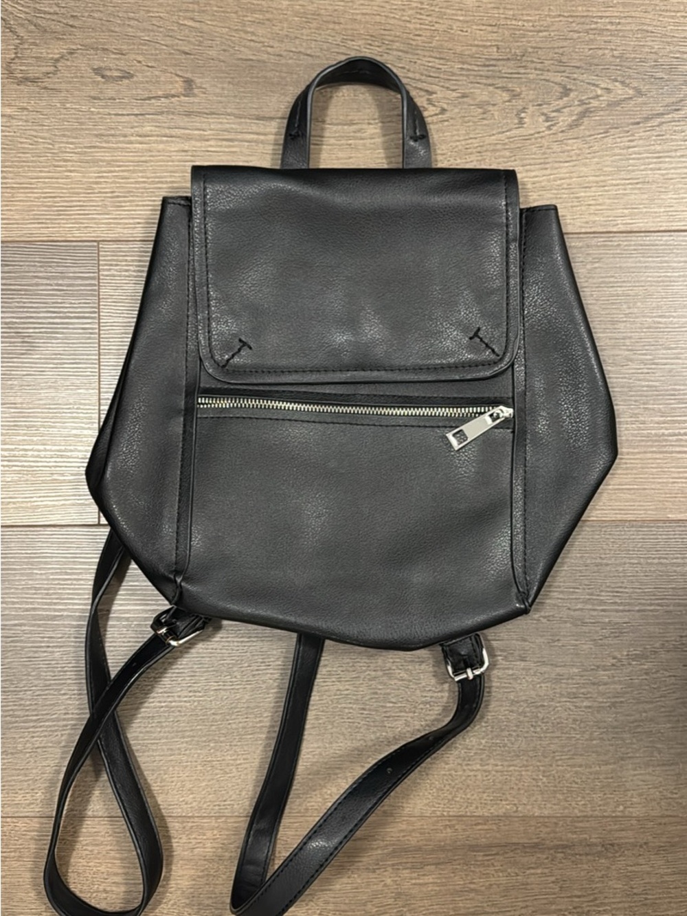 ZARA Black Leatherette Backpack